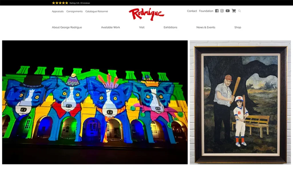 George Rodrigue Studios website screenshot