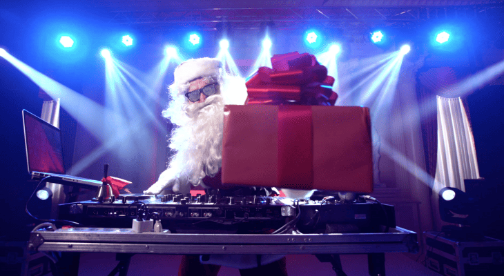 a Dj Dressed as Santa Claus